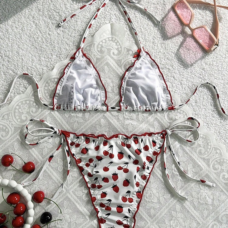 Bikini Swimwear Women's Sexy Solid Color Three-Piece