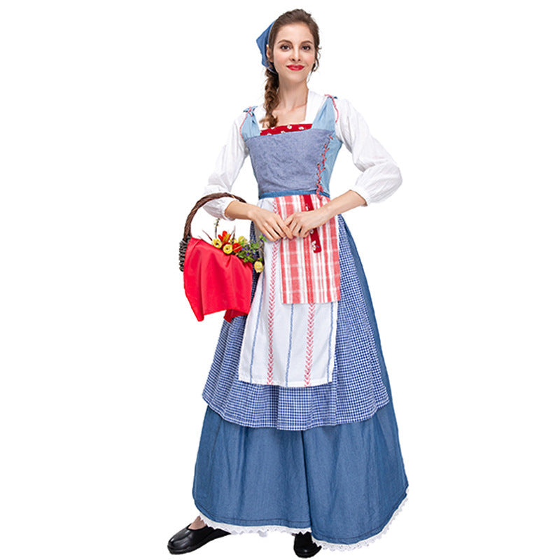 style Halloween costume farm rural maid long dress cross-dressing butler cosplay maid dress