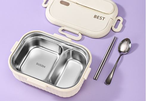 Classic fashion 304 stainless steel large capacity compartment insulation lunch box lunch box