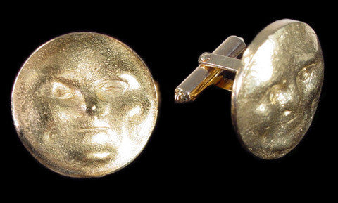 Someone to Watch Over Me-Sun/ Moon Cufflinks-18K gold with diamond eyes