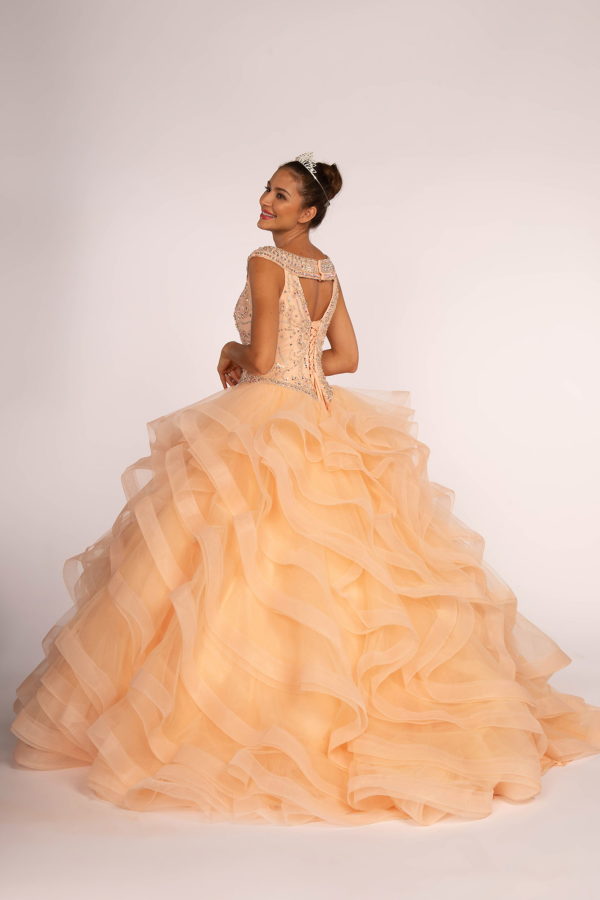 Jewel Embellished Bodice Tulle Quinceanera Dress-3