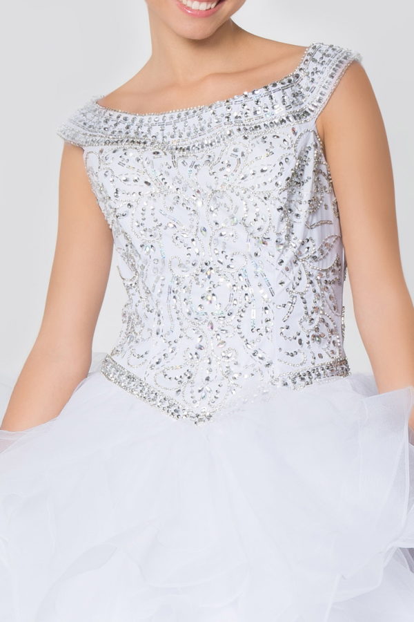Jewel Embellished Bodice Tulle Quinceanera Dress-1
