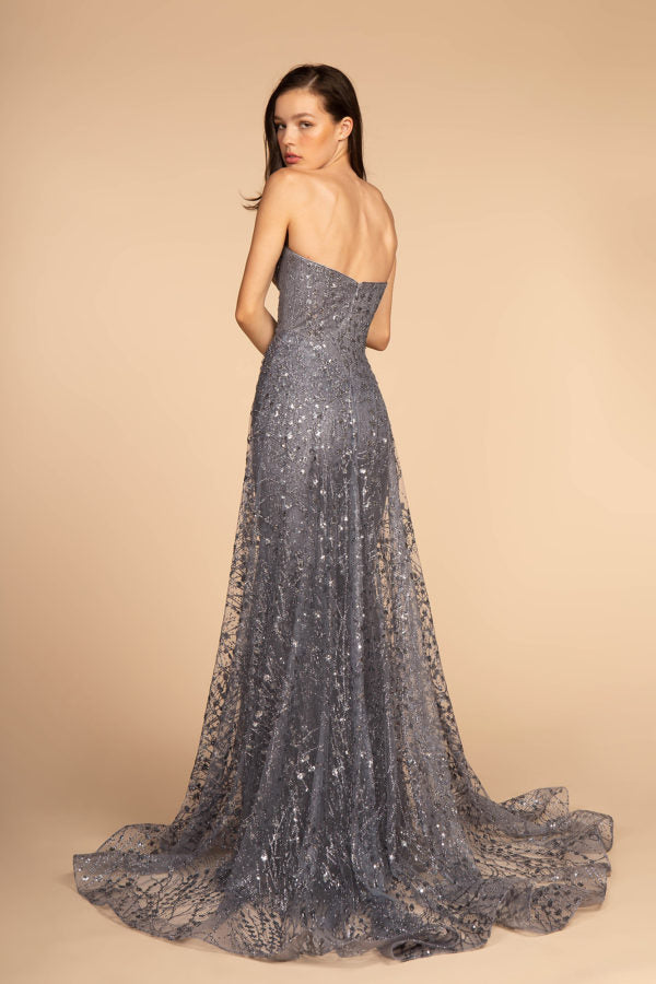 Shimmering Sweetheart Neck A-line Dress by Elizabeth K-5