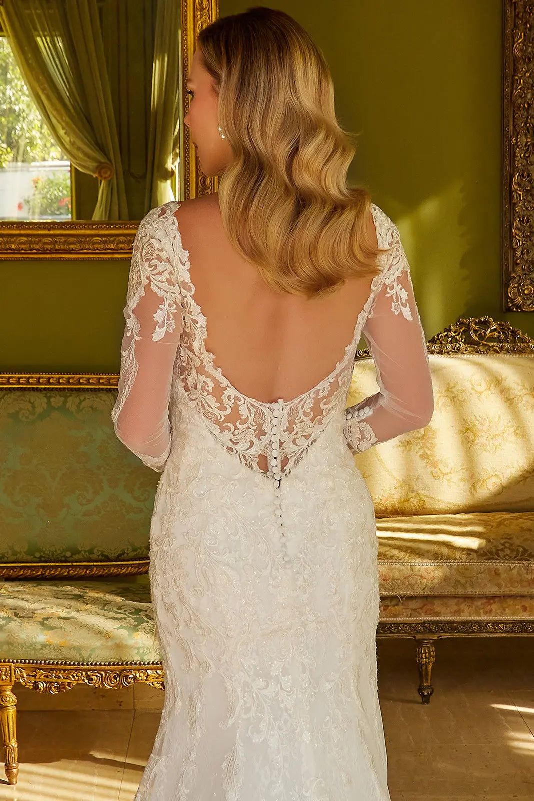 Wedding Dress Trumpet Silhouette 3/4 Sleeves-4