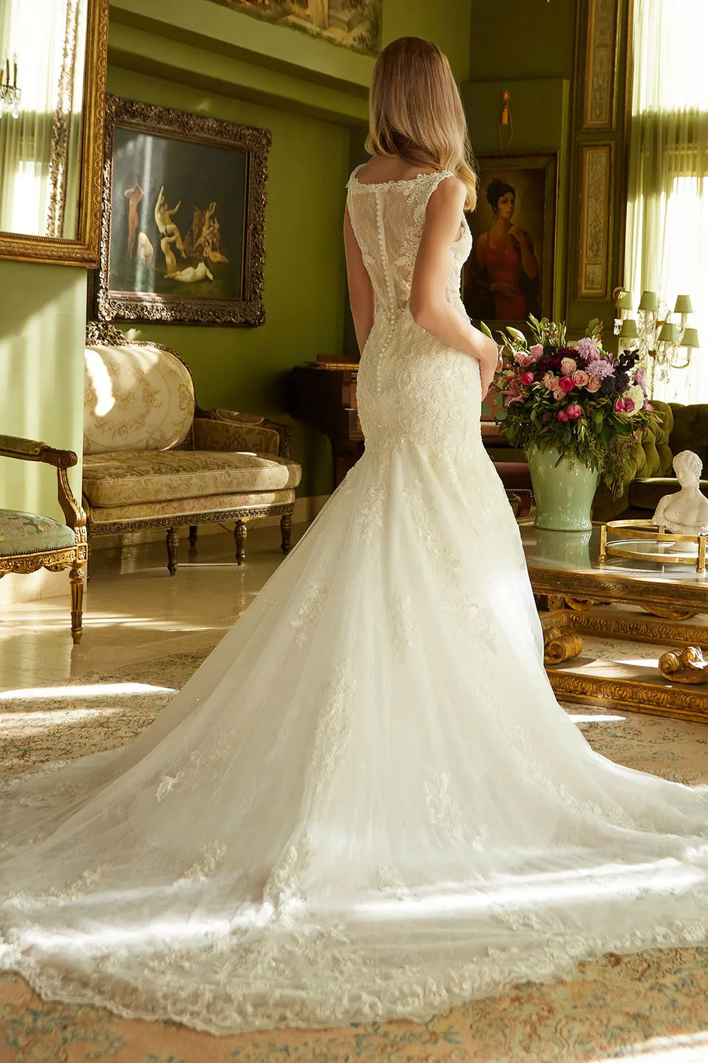 Sleeveless, Mermaid Silhouette Wedding Dress-2