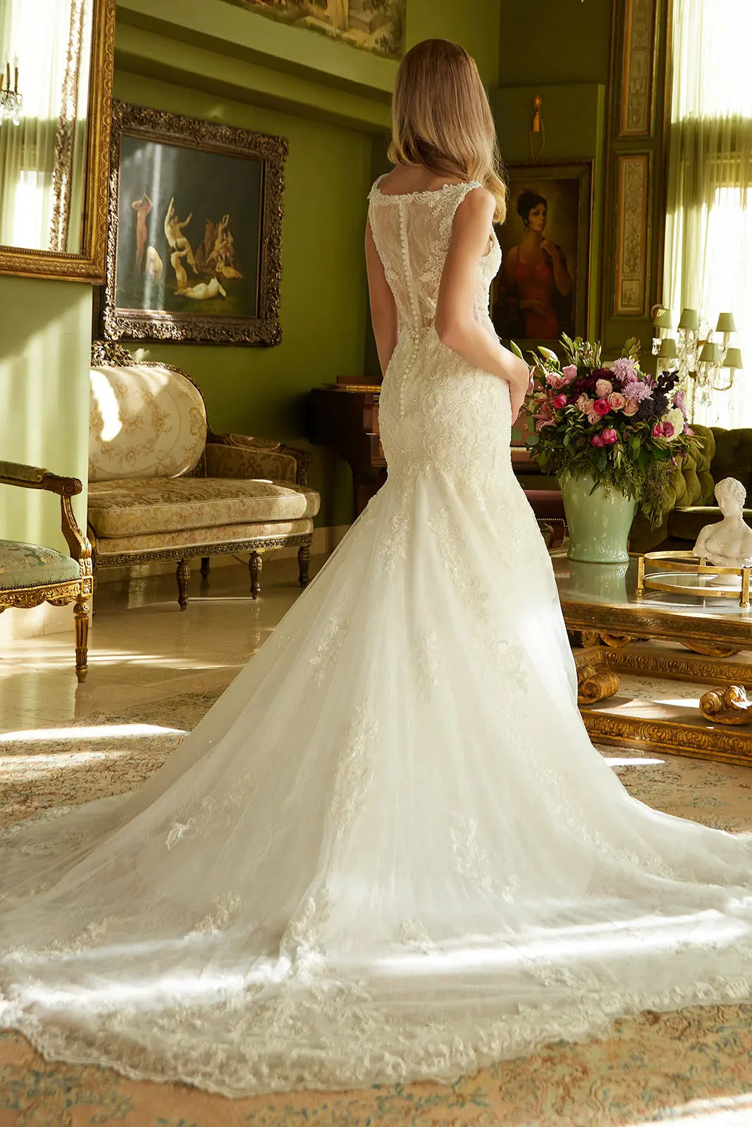 Sleeveless, Mermaid Silhouette Wedding Dress-2