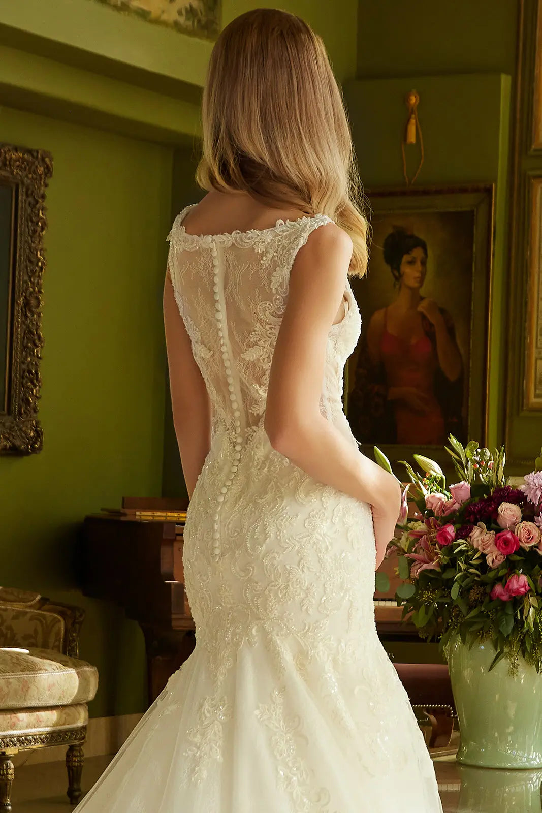 Sleeveless, Mermaid Silhouette Wedding Dress-4