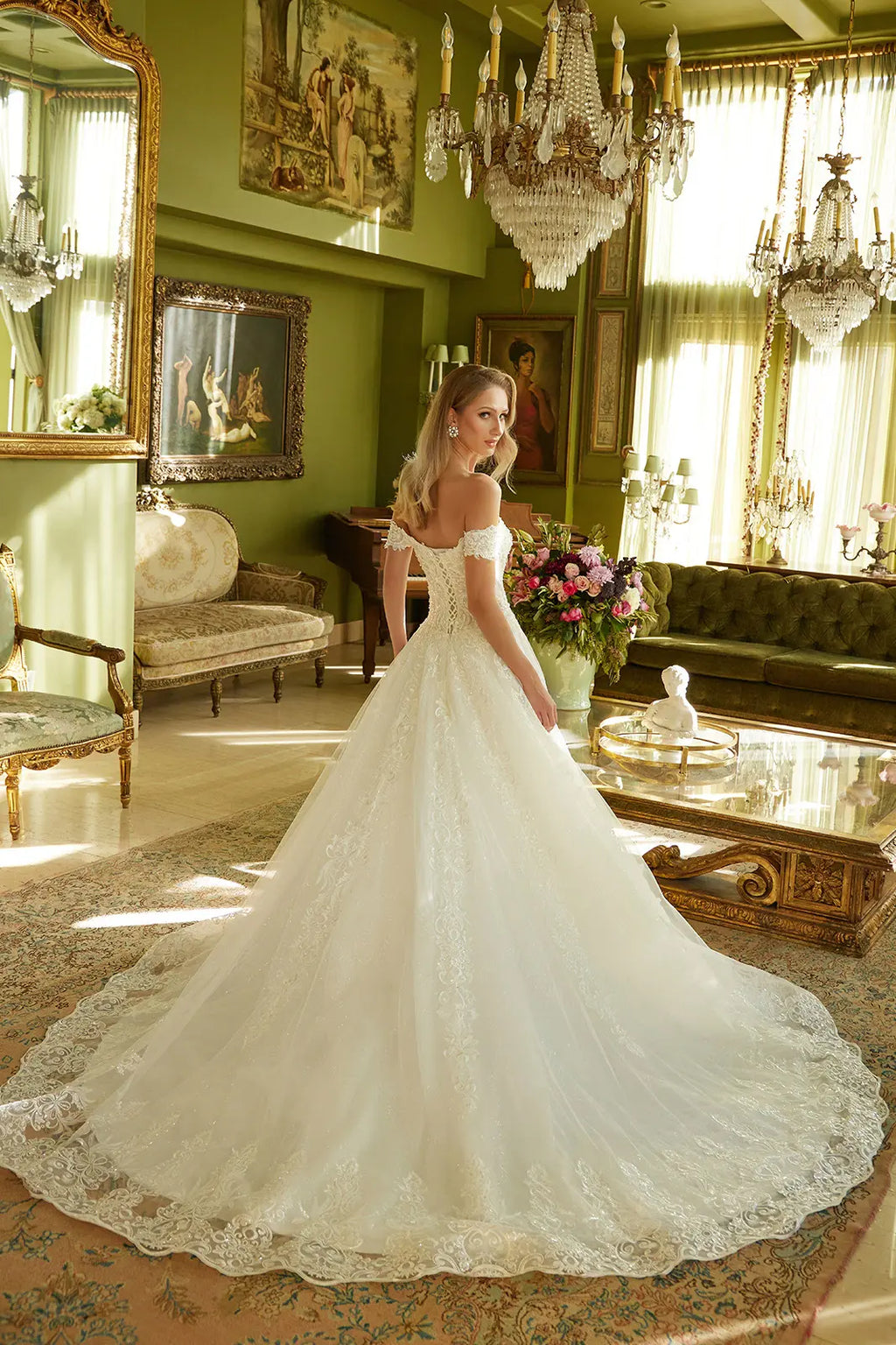 A-Line Silhouette, Sweetheart Neckline, Off-Shoulder, Embroidery Beads And Sequins-4