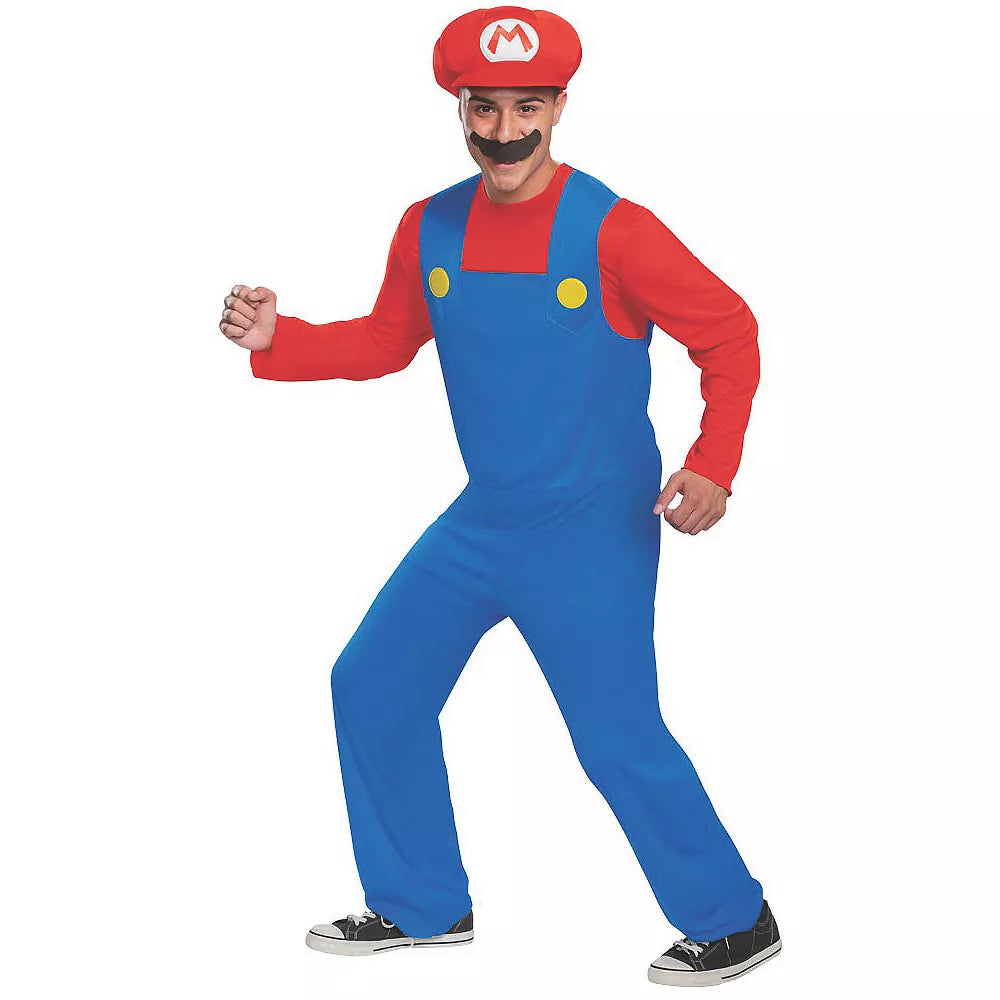 Disguise Super Mario Bros. Mario Classic Adult Costume (L/XL 42-46)-0