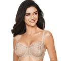 Sheer Mesh Balconette Bra Pamela Cappucino-0