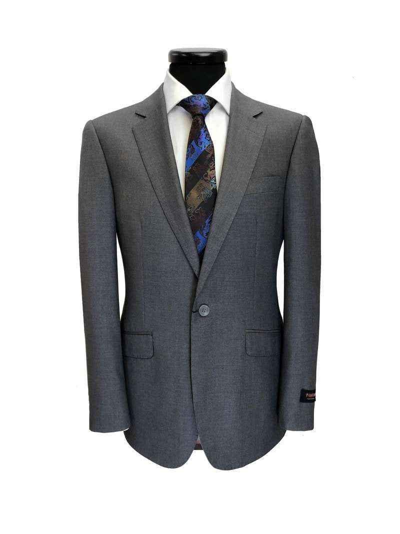 Grey 1-button Regular Fit Suit-3