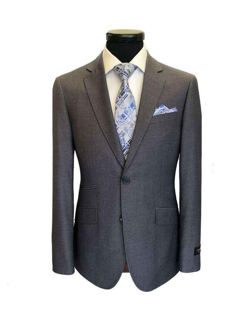 Grey 2-button Regular Fit Suit-1