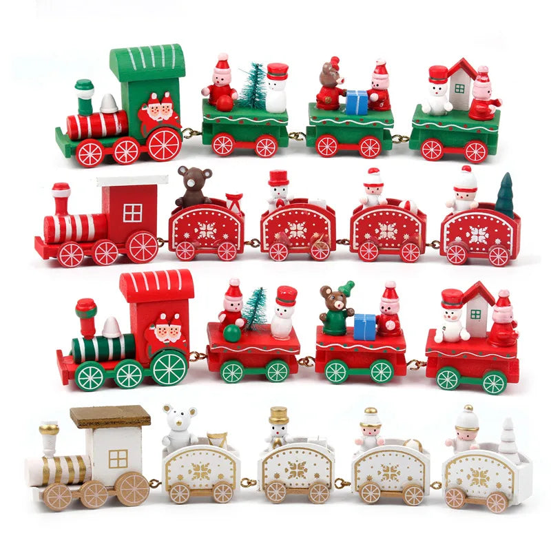 Rustic Wooden Train Christmas Ornament – Festive Merry Christmas Decoration