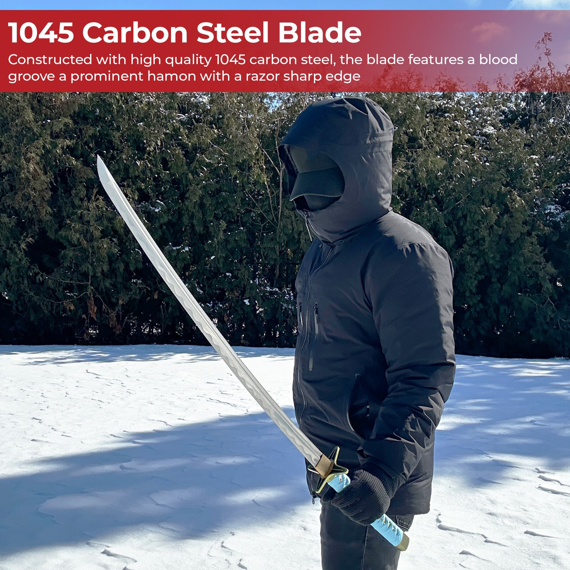 Handmade Hyorinmaru Katana from Bleach Anime Captain Toshiro Hitsugaya's Sword-3