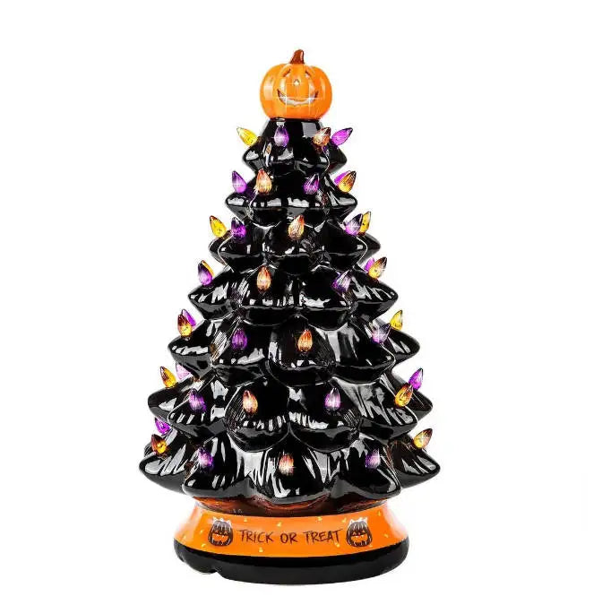 Christmas Ceramic Orange Pumpkin Head Decoration