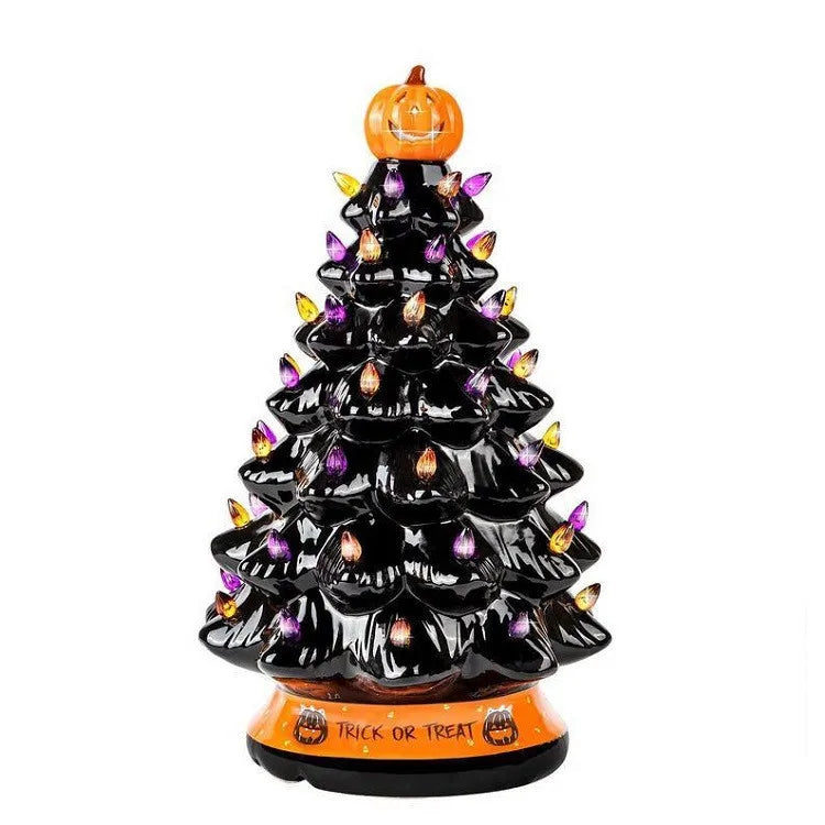 Christmas Ceramic Orange Pumpkin Head Decoration