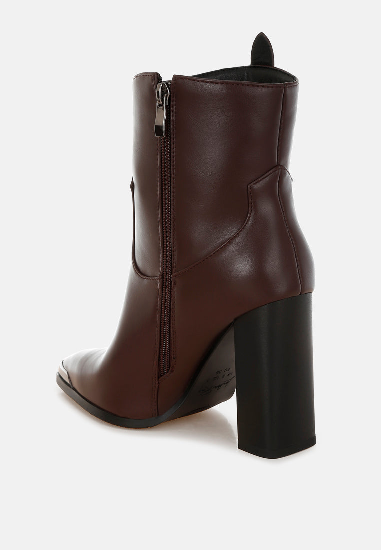 Hatter Pointed Toe Faux Leather Boots