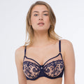 Sheer Mesh Embroidered Balconette Bra Hazel-0