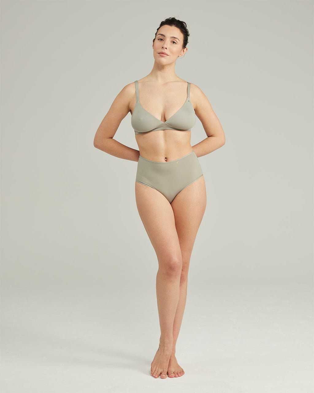 The Stretch High Waisted Brief - Sage Green