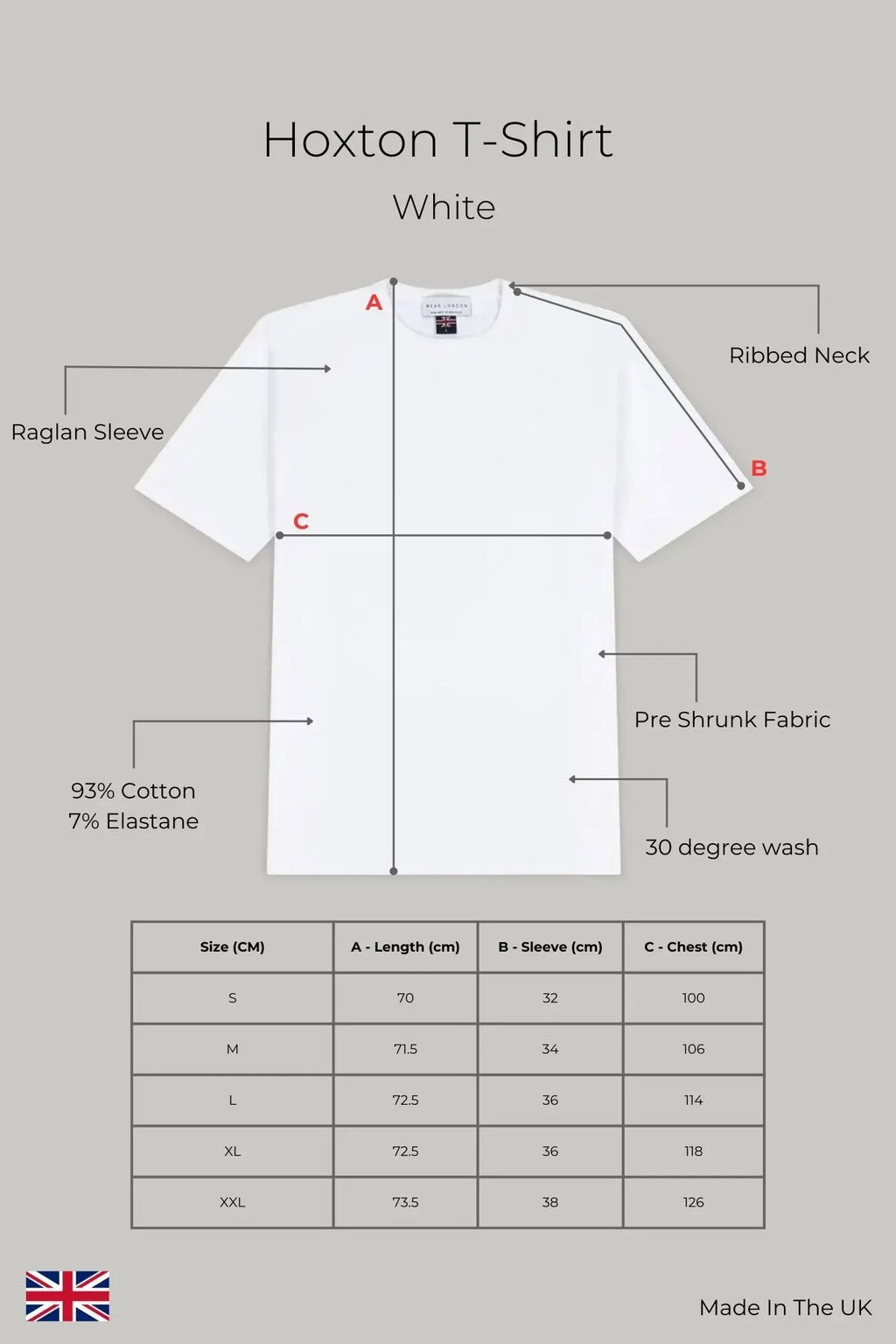 Hoxton Raglan Sleeve Fitted T-shirt - White