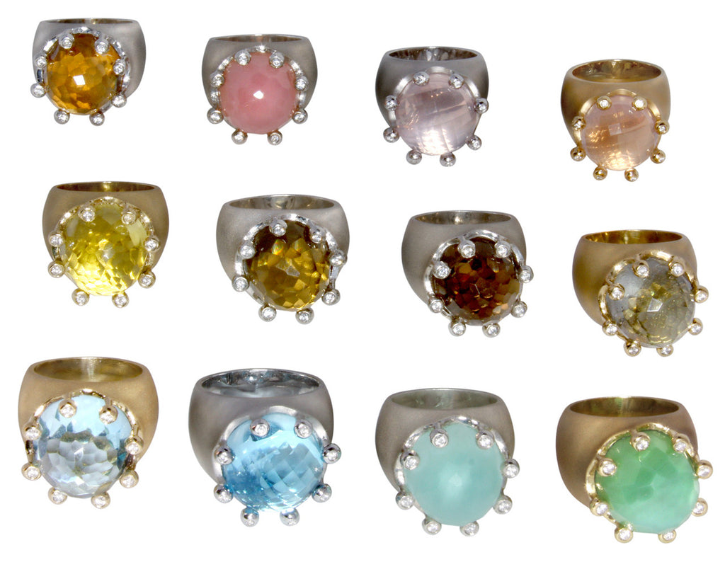 The Imperial Crown Ring- 20 Carat Gemstones with Diamonds in 18K Gold