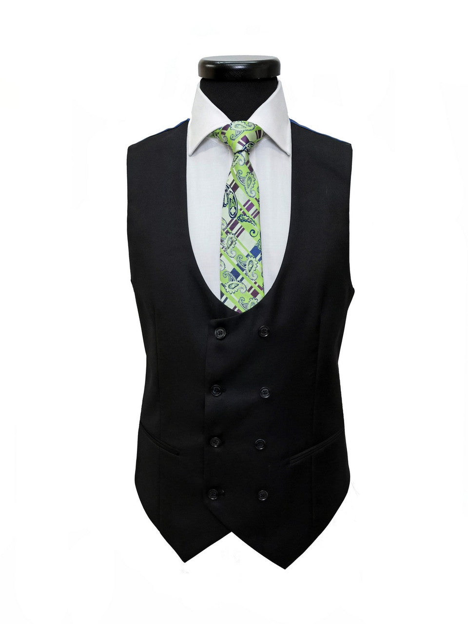 Black Two Button 3-Piece Suit-2
