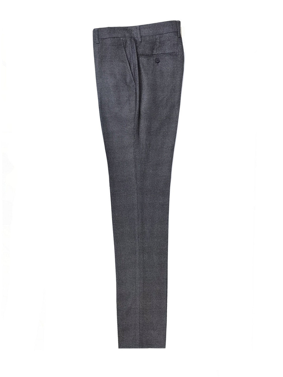Dark Grey Prince Of Wales Check Double Breasted Suit-2