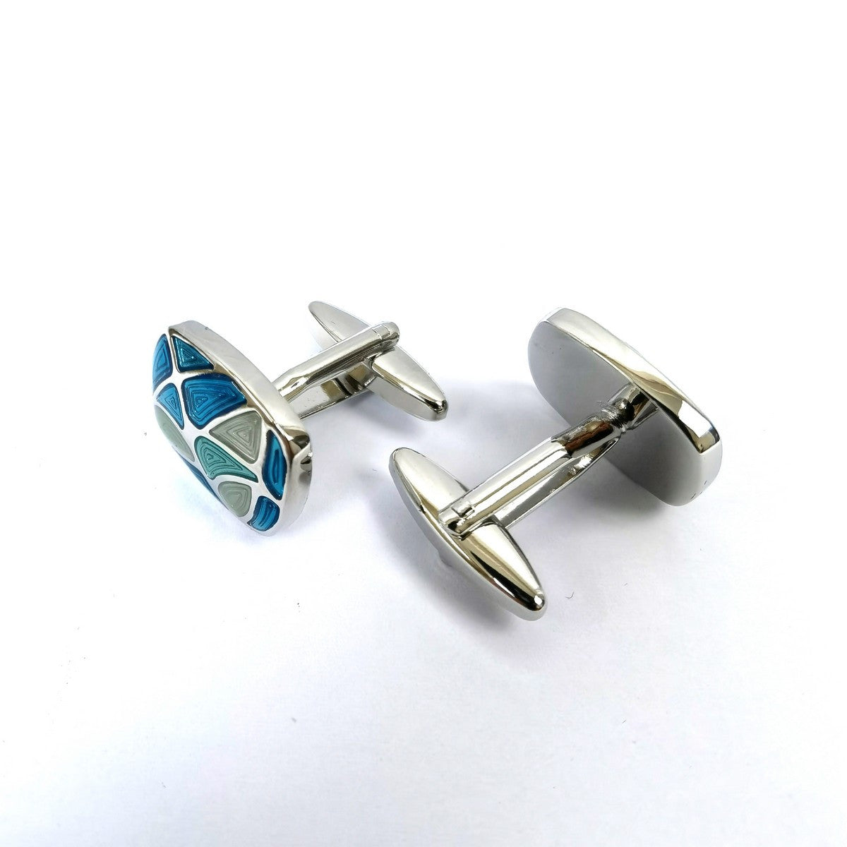 Sea Shell Tiles Rectangular Cufflinks-1