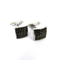 Black Lattice Square Cufflinks-0