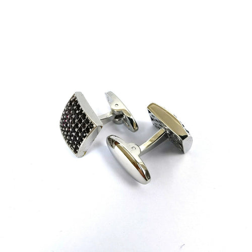 Black Lattice Square Cufflinks-1