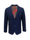 Navy Slim Fit Tweed  Blazer-0