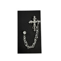 Rhinestone Cross Brooch Lapel Pin-2
