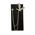 Silver Eagle Brooch Chain Lapel Pin-2
