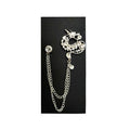 Silver Jewelled Dragon Chain Lapel Pin-2