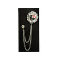 Stars & Stripes Shield Emblem Chain Lapel Pin-2