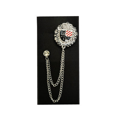Stars & Stripes Shield Emblem Chain Lapel Pin-2