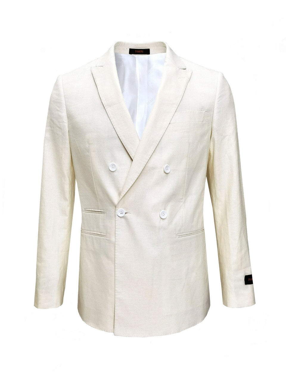 Cream Double Breasted Linen Suit-1