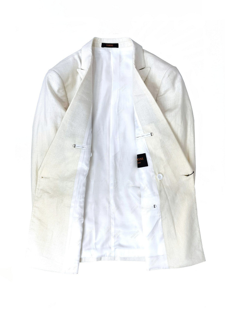 Cream Double Breasted Linen Suit-2