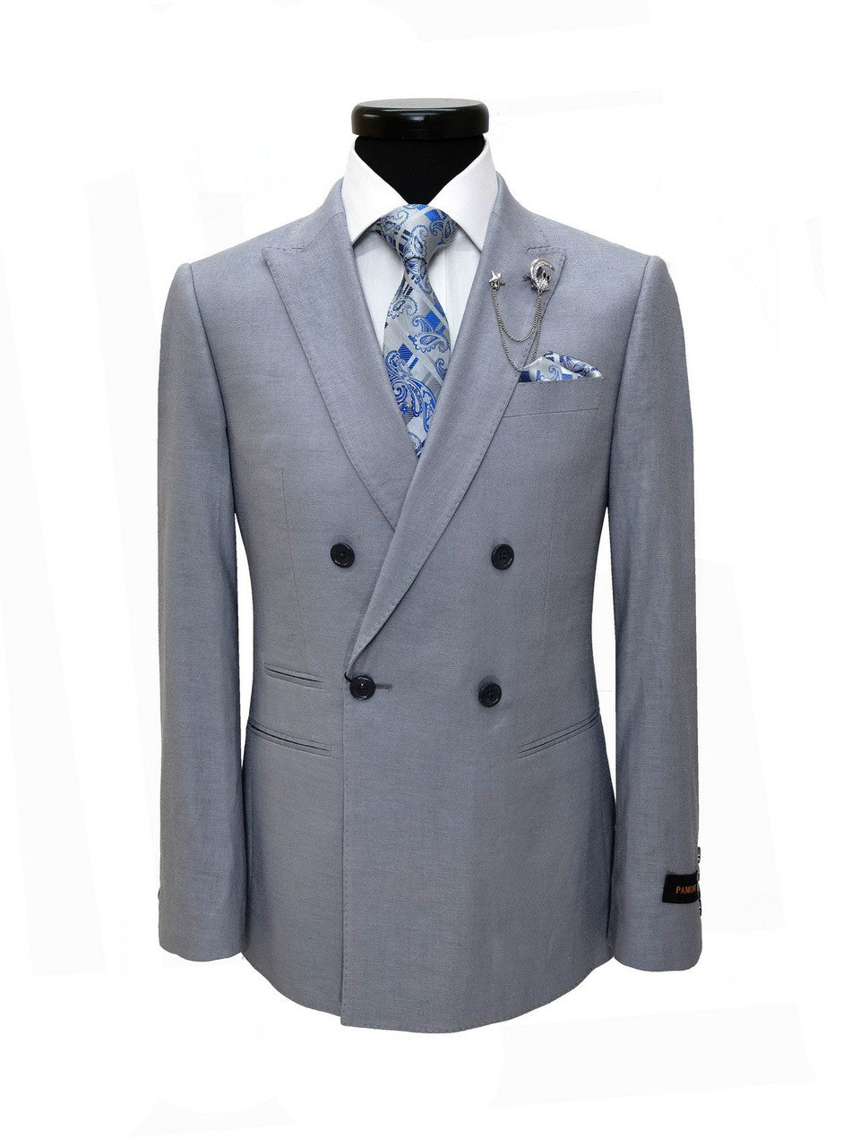 Grey Double Breasted Linen Suit-1