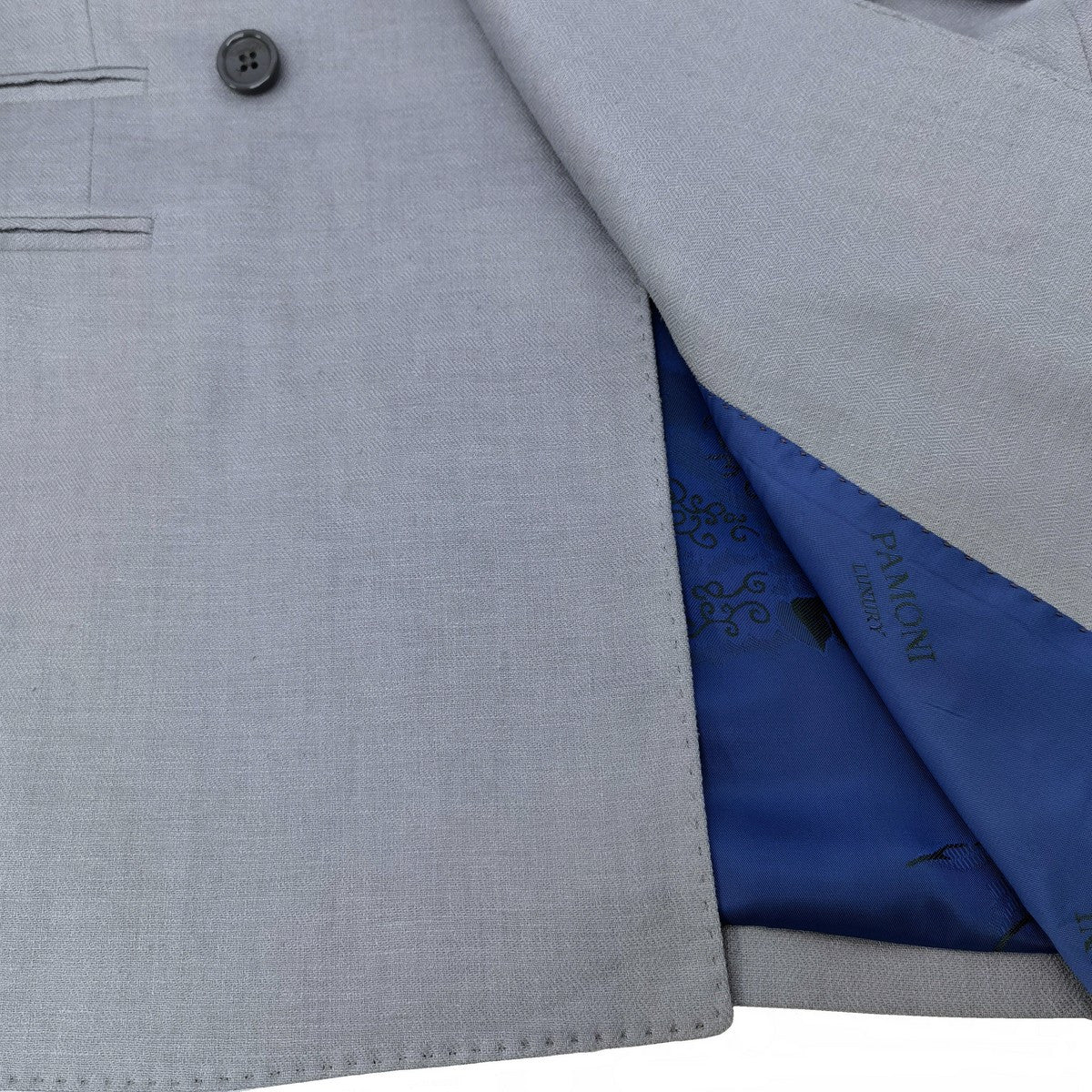 Grey Double Breasted Linen Suit-2