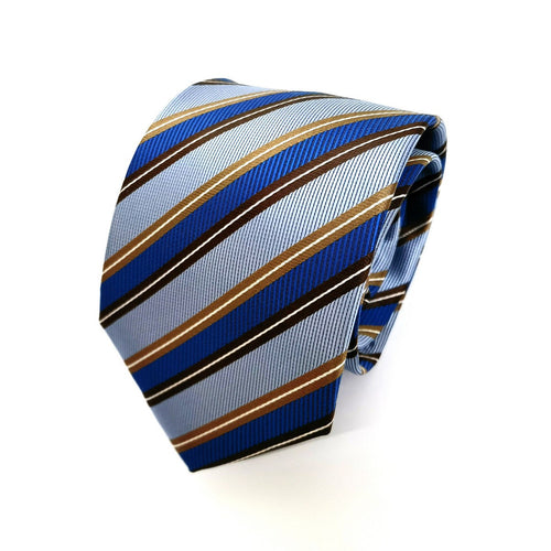 Blue And Brown Stripe Tie-0