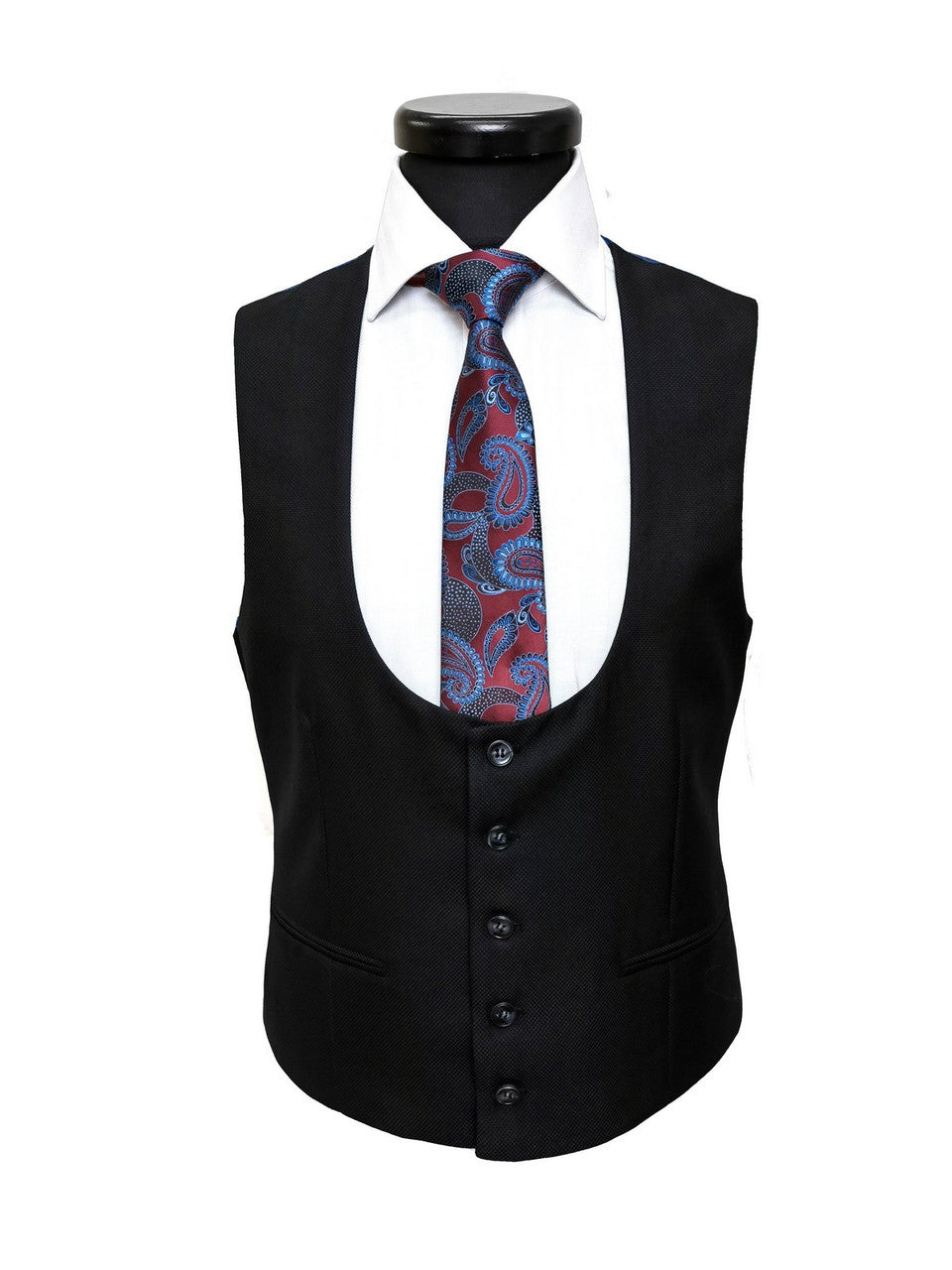 Black Textured Two Button Slim Fit Suit-2