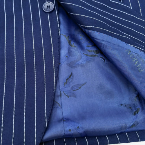 Blue Stripe 2 Button 3-Piece Suit-1