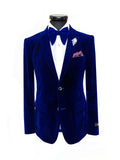 Royal Blue Velvet Blazer-0