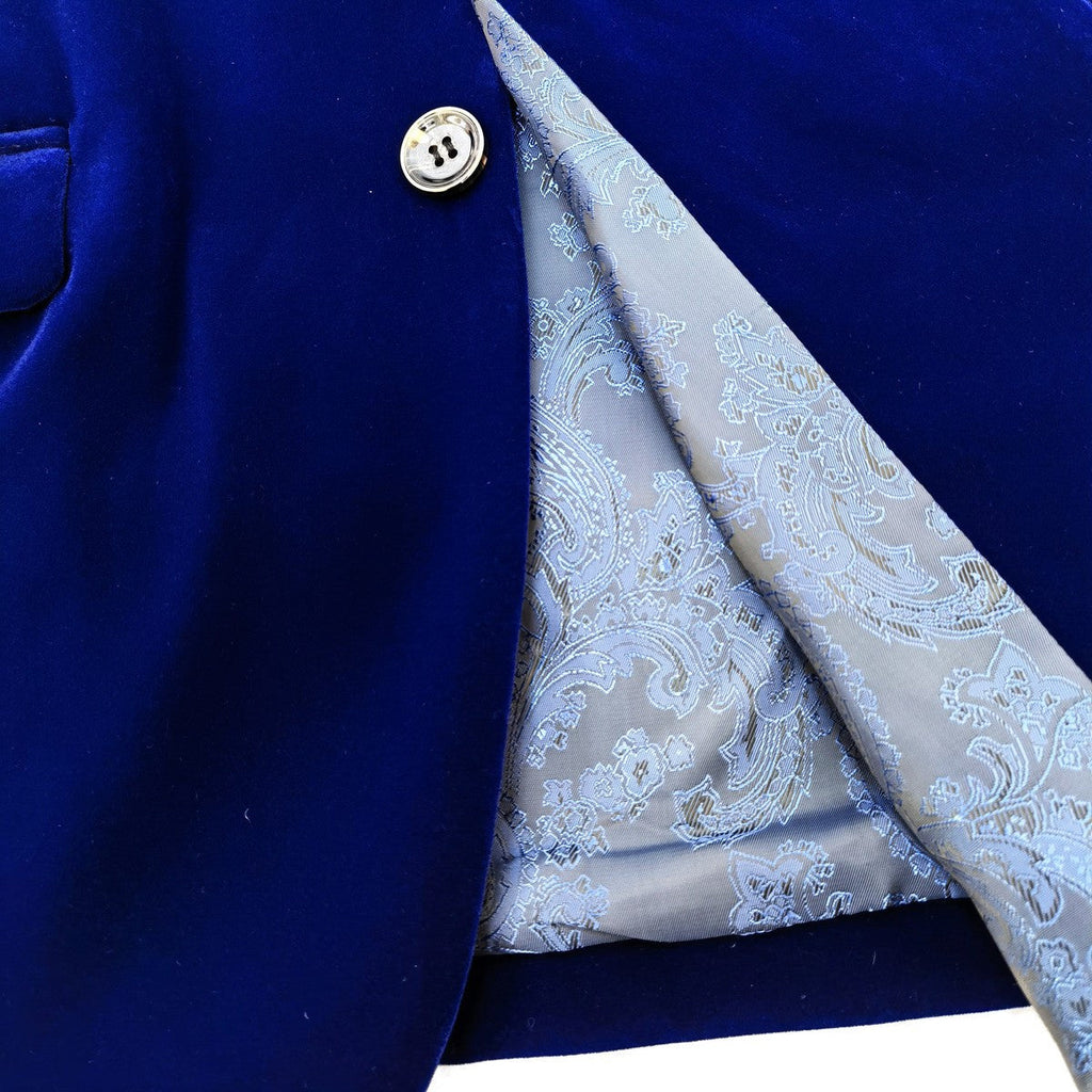 Royal Blue Velvet Blazer-2
