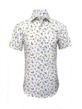 White Berry Print Short Sleeves Shirt-0