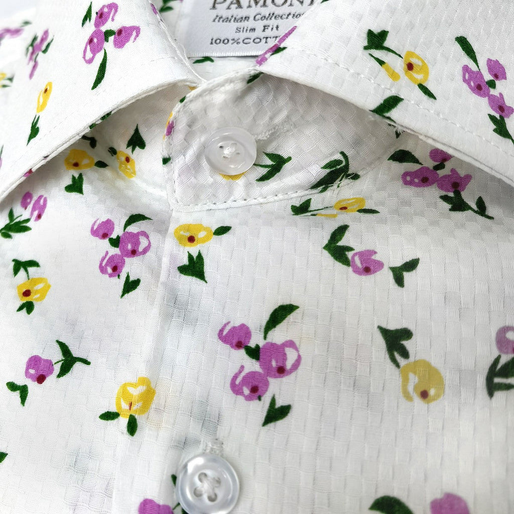 White Berry Print Short Sleeves Shirt-1