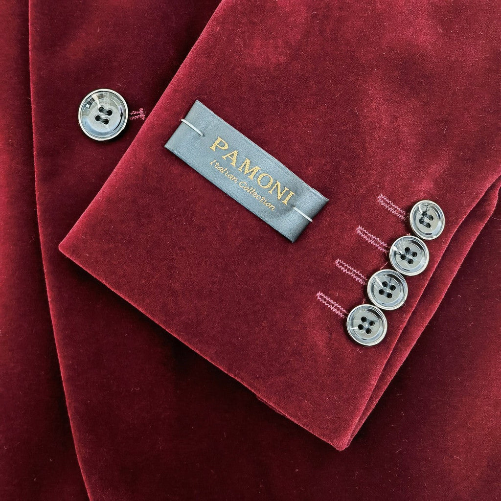 Burgundy Velvet Blazer-1