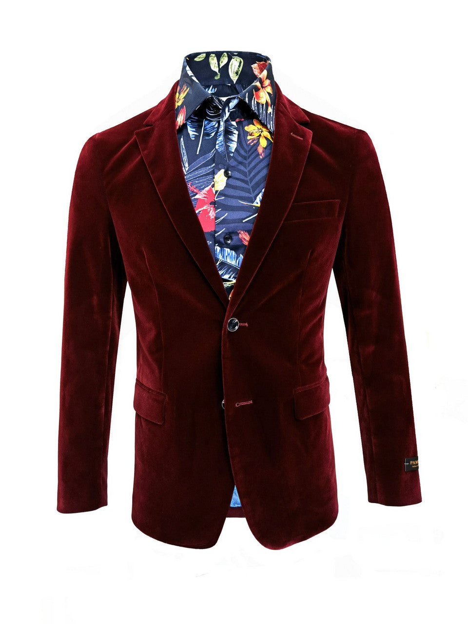 Burgundy Velvet Blazer-0