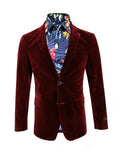 Burgundy Velvet Blazer-0